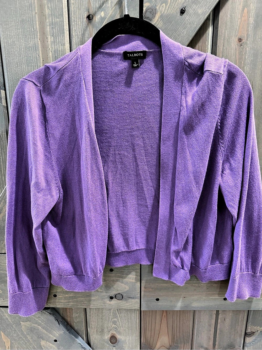 Talbots Purple Open Front Cotton Modal Cardigan Size Large